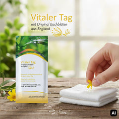 Bachblütentuch Vitaler Tag mit Sachet und gefaltetem Tuch