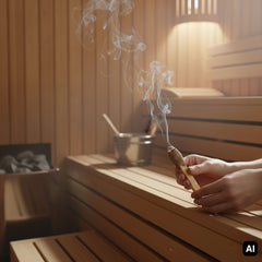 Palo Santo Stick Blauer Salbei wird in der Sauna geräuchert