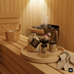 Räucherset und Sauna Brew Birke in der Sauna